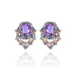 Purple Adele Crystal Stud Earrings / 퍼플 아델 크리스탈 스터드 귀걸이 : 디어브릴