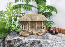 FRP 초가집 소형 미니 옛날집 모형 민속 정원 인테리어 소품 정원꾸미기 조경소품 : 꼬모가든