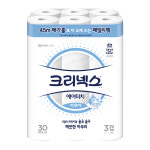 크리넥스 에어터치 아쿠아 메가롤 45m 3겹 30롤 1팩 데코 화장지 : 동그라미티슈