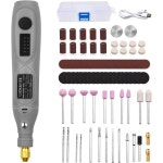 포함된 GOXAWEE 미니 무선 회전 도구 5단 속도 USB 충전 수제 공예 DIY 창작 3.7V 리튬 이온 배터리가 다 전동 도구. (회색) : 필자몰035