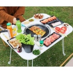 숯불 불판 테이블 접이식 휴대용 고기 그릴 마당 야외 캠핑 화로대 : CQ GLOBAL