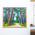 [진품]윤경식 화백 장수하는 소나무길 그림 유화 풍수지리 액자 풍경 55.9x48.3cm : 인메이블