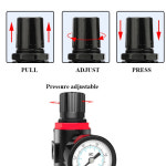 어 수분 분리기 레귤레이터 공기 압축기용 1/4 공압 필터 오일 물 압력 조절기 AFR2000 : 엠엔제이22