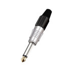 6.35mm 잭 모노 플러그 마이크 기타 케이블 와이어 커넥터 6.3mm 소포모어 코어 2 극 14 인치 오디오 플러그 어댑터 1 개 : 골드마이닝실버