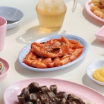 레트로 마블 분식집 포차 떡볶이 그릇 안깨지는 분식 김밥 접시 멜라민 : 소다공간상쩜