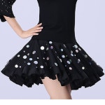 라틴 댄스복 스커트 라인 밸리 스포츠 레이스 스팽글 플리츠 투투 치마 qr43 : 더베스트직구7