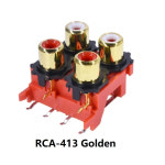 PCB 마운팅 스테레오 오디오 비디오 잭 RCA 암 커넥터 2 홀 RCA-213 W  R 4 홀 RCA-413 6 RCA-613 골든 2 개 4 개 : 골드마이닝실버