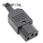 재배선 가능 전원 커넥터 암 플러그 3 핀 AC 소켓 10 개 가격 10A 250V 블랙 IEC C13 : 골드마이닝실버