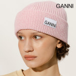 [국내/패션툴즈] GANNI 가니 로고 패치 울 비니 MAUVE CHALK 핑크 A5019 494 : 패션툴즈