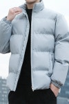 남자 패딩 점퍼 남성용 단색 스탠드 칼라 루즈 플러스 사이즈 코튼 재킷 두꺼운 따뜻한 S-4XL 신상 : 제이앤제이24