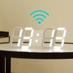 WIFI 이탤릭 LED벽걸이 루미너스 디지털전자 벽시계 : 연 STORE