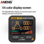 접지 테스트기 ANENGAC11 디지털 스마트 소켓 테스터 전압 테스트... 플매트 카펫 러그 그라운드 제로 라인 상 검사 Rcd NCV : 엠엔제이22