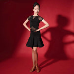 댄스 원피스 패션 거즈 o목 볼룸 라틴 드레스 어린 소녀/아이 의상 연습 성 착용 G3369 : 엠엔제이23