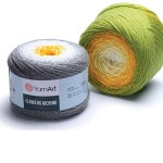 자이언트얀 망고실 뜨개실 가방  여성니트 Yarnart Flowers Merino... 무지개 손 뜨개질 크로셰 실 % 25 울 75 아 : MH엠에이치마켓