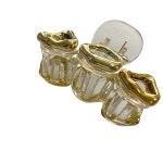 미듐 골드 투명 도형 집게핀 반묶음 반머리 예쁜 헤어집게 메탈 헤어악세사리 : 소로르리즈