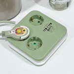 러그박스 납작 멀티탭 플러그 USB 디자인 큐브 납작한 멀티 콘센트 사각 1.4m 민트 : 파파몬