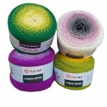 자이언트얀 망고실 뜨개실 가방  여성니트 Yarnart Flowers Merino... 무지개 손 뜨개질 크로셰 실 % 25 울 75 아 : MH엠에이치마켓