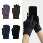 마마로 남녀공용 스마트폰 터치 접이식 꽈배기 니트 겨울장갑 기모장갑 : 마마로샵