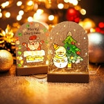 스테인글라스 아크릴 무드등 만들기 조명 DIY 키트 크리스마스 도안 8종 세트 : 아기자기우드