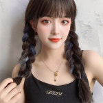 헤어 브릿지 헤어피스 헤어핀 똑딱이 컬러 헤어피스 가발 포인트 붙임머리 피스 애쉬블루 6P : 라이프랩LIFELAB