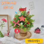 3개세트 생화 크리스마스 트리 만들기 diy키트 원예재료 배송 유치원 학교 트리만들기체험 : 리시안꽃작업실