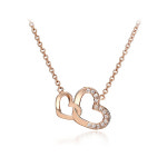 [클라비스] 더블 하트 샤이닝 목걸이 CL14KP-NB008 : 클라비스 ClaviS