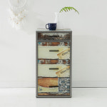 400 4단원목서랍장 드레스룸아일랜드수납장 빈티지서랍장 : 리빙하우징