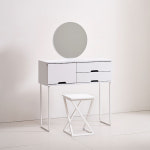 HDO27H 850 원형거울 화장대 의자 세트 : 히트가구