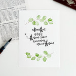 캘리그라피 수채화 일러스트 그림 엽서 캘리재료 5장(1세트) : 고유캘리그라피