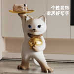 해외 고양이 팬더 곰 트레이 장식 2023 행운 소품 거실 현관 집들이 매혹적인 : 블루완드