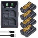 카메라 배터리 충전식 충전기 2280mAh ENEL15C EL15C EN EL15 LED 듀얼 Nikon Z5 Z6 II Z7 Z7II D780 D850 D7500 D500 D60 : 채아스토리