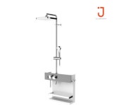 [JCL] 수납형 해바라기 샤워 수전 J1-3000 럭셔리-MW 메탈화이트 + 선반 : 조은바스