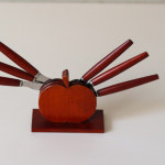 [빈티지] Karlsson & Nilsson 로즈우드 나이프 애플 홀더 SET : 보르도빈티지