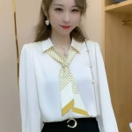여성용 예쁜 리본 긴팔 정장 블라우스 셔츠 오피스룩 Nru1116CS7 : 한국동형 주식회사
