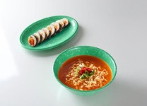 옛날 분식 그릇 레트로 분식집 떡볶이 접시 멜라민 쑥색 반찬 중국집 포징마차 단무지 식기 : 또바기다옴