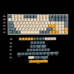 맥 키캡 145 살구 옐로우 염료 하 어 TKL GK61 64 68 75 96 GMMK MX 키보드용 두꺼운 PBT 체리 프로필 키 캡 : 엠엔제이23