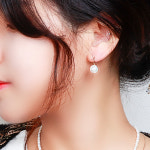 18K 진주 귀걸이 핵진주 담수진주 혼주 귀걸이 후크 볼 9mm : 르르도르