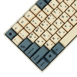 맥 키캡 145 살구 옐로우 염료 하 어 TKL GK61 64 68 75 96 GMMK MX 키보드용 두꺼운 PBT 체리 프로필 키 캡 : 엠엔제이23