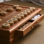 바둑 장기 바둑판 장기판 겸용 세트 공원 기원 양면 오목 고급 바둑돌 휴대용 장기말 바둑알 : 굿트렌드