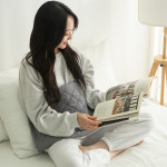 온돌왕 온열 전기 찜질기 허리 배 복부 복대 어깨 안마 마사지 황토 맥반석 그레이 소형 : NK테크코리아
