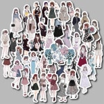 귀여운 소녀 사람 스티커 50매 빈티지 다꾸 : 피치리샵