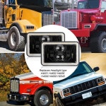 4x6 인치 직사각형 헤드 라이트 H4 플러그 DRL 턴 시그널 드라이빙 라이트 HID 크세논 Halogan 헤드 램프 교체, H4651 - H4655 용 전조등... 