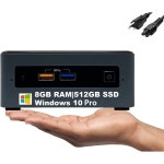 Intel 2022 NUC 7 메인스트림 키트 NUC7CJYHN1 미니 비즈니스 및 홈 베어본 데스크탑(듀얼 코어 Celeron J4005, 8GB RAM, 512GB SSD, U... 