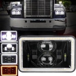 4x6 인치 직사각형 헤드 라이트 H4 플러그 DRL 턴 시그널 드라이빙 라이트 HID 크세논 Halogan 헤드 램프 교체, H4651 - H4655 용 전조등... 