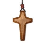 원목별 십자가 목걸이 wood cross necklace : 참사랑기독교백화점