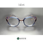 프랑스 라퐁 Juliette 3163 네이비 폴카닷 / 브라운 (49 사이즈) 라운드 캣아이 솔텍스 안경 : 상은안경