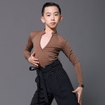 룸바 댄스 티셔츠 댄스웨어 3 칼라 V 디자인 G5031 전문 재즈 색 라틴 탑스 차차 : 인그레이브