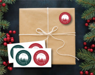 크리스마스스티커 레터링 성탄절 캔들 카페 디저트 포장 트리 원형 스티커 : 올더데이