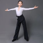 룸바 댄스 티셔츠 댄스웨어 3 칼라 V 디자인 G5031 전문 재즈 색 라틴 탑스 차차 : 인그레이브