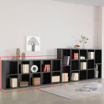 2단 10칸 와이드책장 거실 다용도수납 인테리어 오픈형 낮은책장 : 리빙하우징